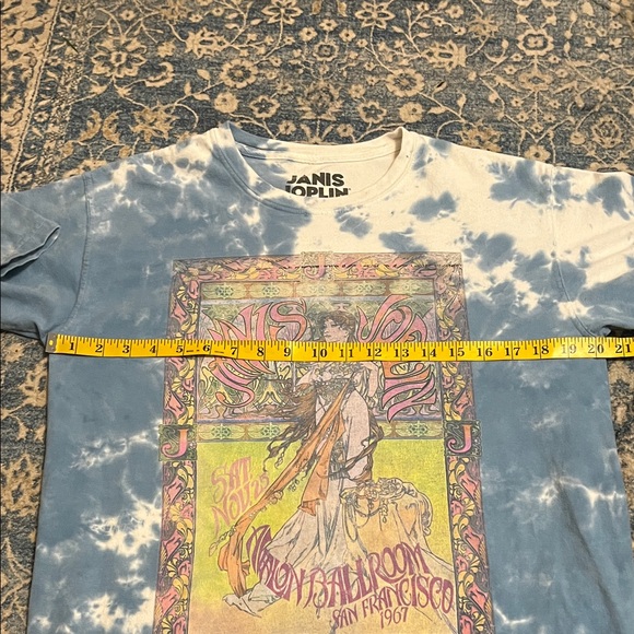 Janis Joplin Live At The Avalon Ballroom Blue Tie-Dye Graphic Pullover T-Shirt - Picture 6 of 7